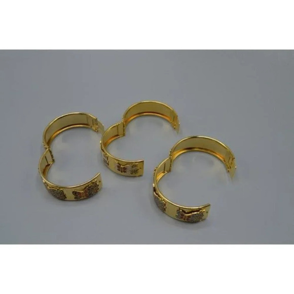 Butterfly Enamel Hinge Bracelet Set  of 3 - Picture 8 of 10